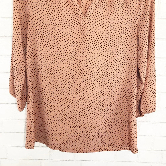 Modcloth Peach & Black Polka Dot Lightweight Blouse Women's Size Small - Picture 3 of 8